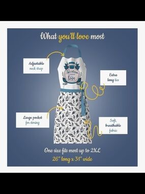 BAKING KITCHEN APRON WATERPROOF ADJUSTABLE BRAND NEW ONE SIZE FITS MOST